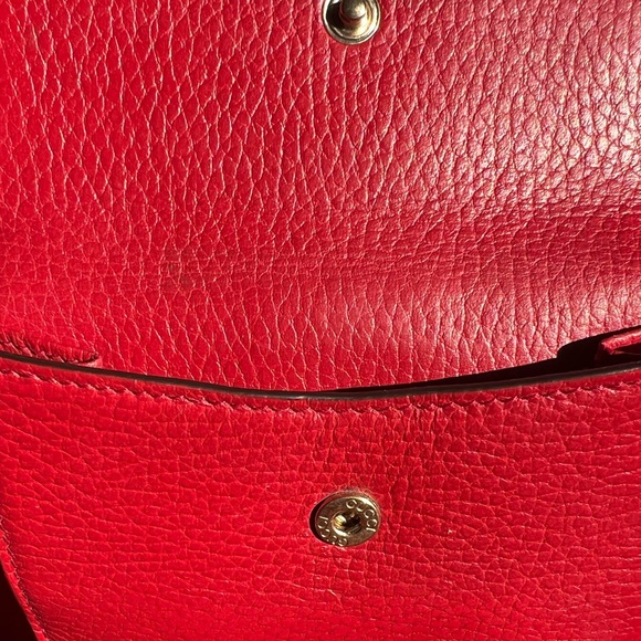 GUCCI RED INTERLOCKING G COMPAC T WALLET - Picture 5 of 13